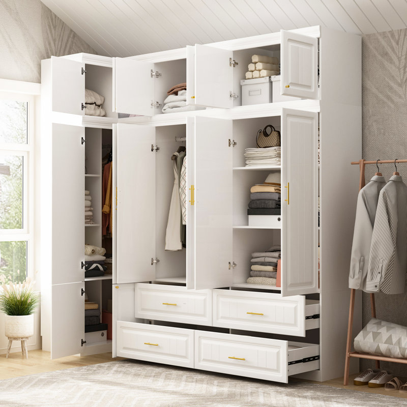 Wardrobe Set With Top Cabinet And Elegent Design