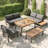 Wicker 7 - Person Garden Lounge Set with Cushions