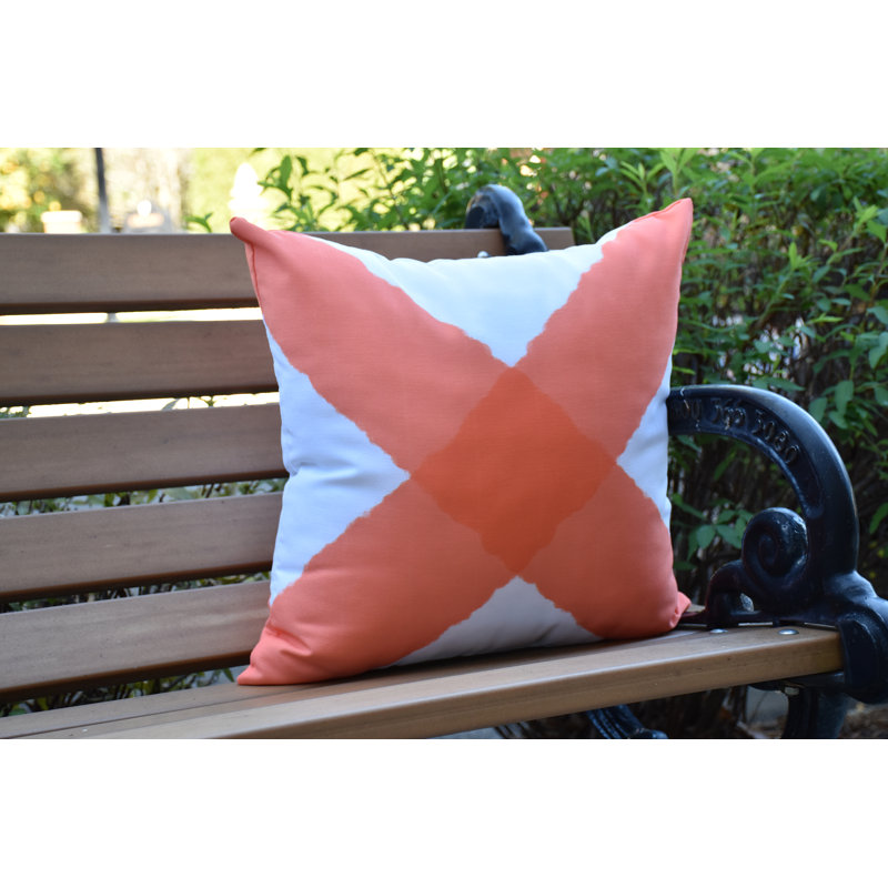 Nantucket Outdoor Reversible Throw Pillow, Orange, 20"x20"