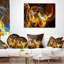 Fractal Smoke Texture - coussin abstrait imprimé orange-29350438-29350434