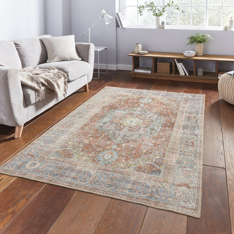 Tapis rectangulaire en coton Laufey, Rectangle 2 pi 6 po x 4 pi 11 po