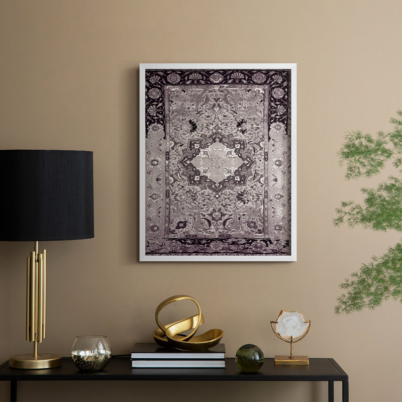 Reproduction abstraite vintage encadrée CLxxxix - bois massif, H 15 po x l 12 po, Blanc