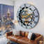 Horloge murale ronde surdimensionnée de 24 po pour le salon avec la collection Real Gear Gears Canada-101929739