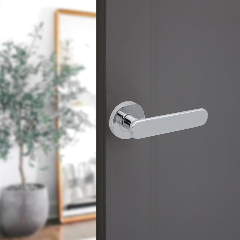 Skyla Lever Door Handle, Polished Chrome