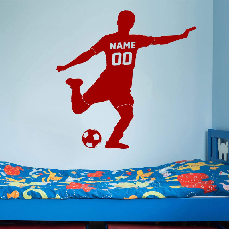 Adhésif décoratif footballeur, Bourgogne, H 23 po x l 23 po