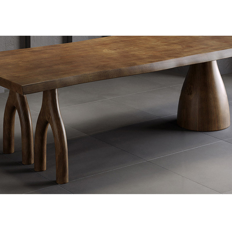 American style retro solid wood dining table set., 29.5"H x 62.9"L x 27.5"W