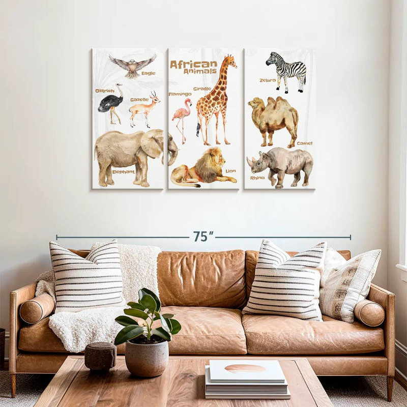 Brampt African Animals Chart, 36" H x 57" W