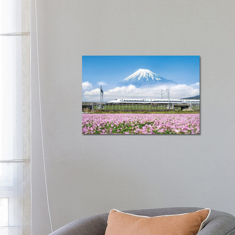 Shinkansen Bullet Train With Mount Fuji by Jan Becke - Wrapped Canvas Gallery-Wrapped Canvas Giclée, 66.04 cm H x 45.72 cm W