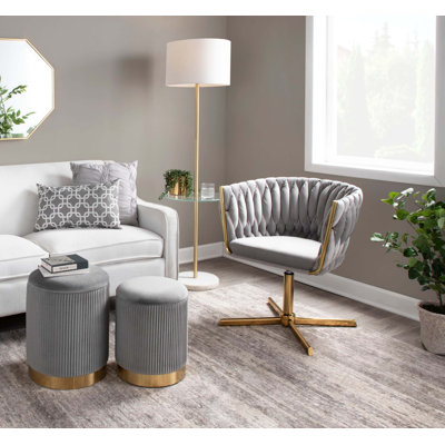 Fauteuil d'appoint contemporain pivotant avec base en X