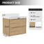 Meuble-lavabo mural simple 30 po avec comptoir en quartz et dosseret