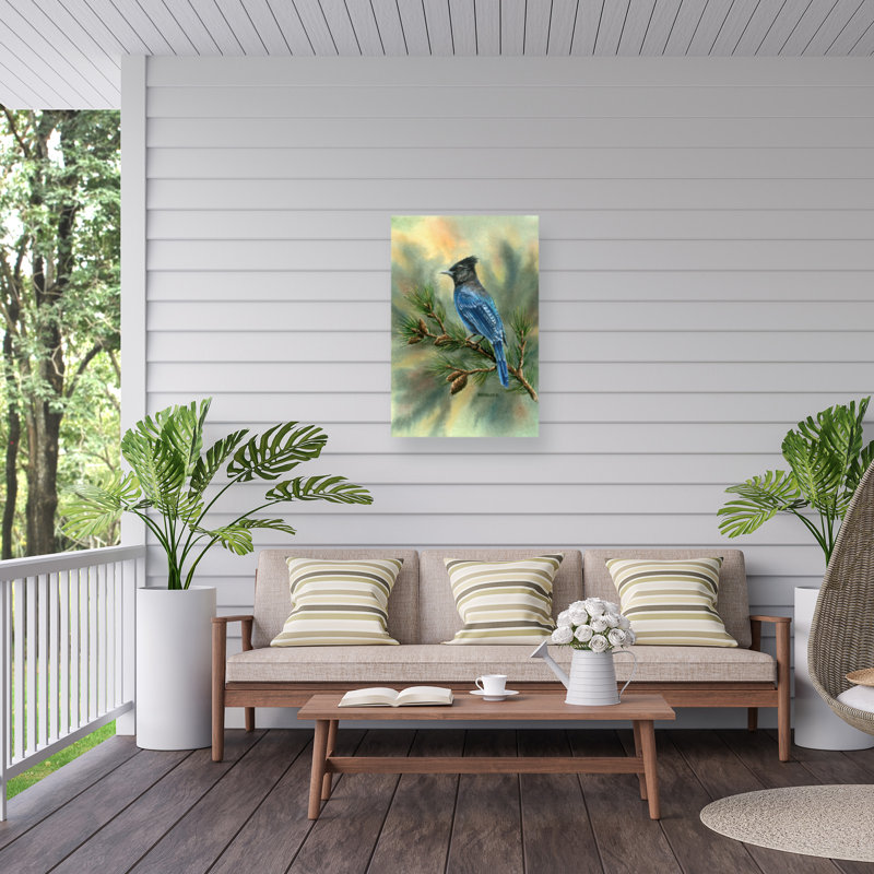 Toile d'extérieur Dave Bartholet Stellar Jay, H 12 po x l 19 po