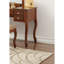 Meuble-lavabo de chambre à coucher avec tabouret, finition cerisier, design élégant, panneau rabattable, bois de peuplier de couleur blanche, style moderne, siège confortable, structure en contreplaqué