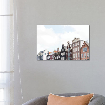 Canal Homes I, Amsterdam by Lovelylittlehomeco - Wrapped Canvas Print
