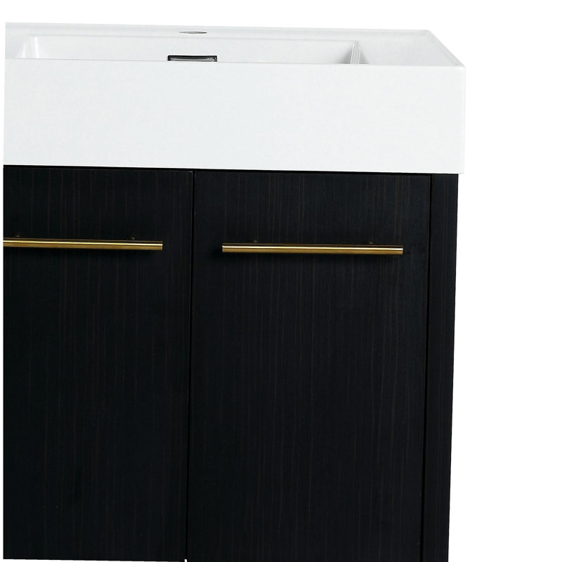 Meuble-lavabo mural de 24 po avec lavabo en résine épaisse