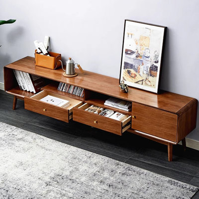 Modern Nut-Brown Solid Wood TV Stands