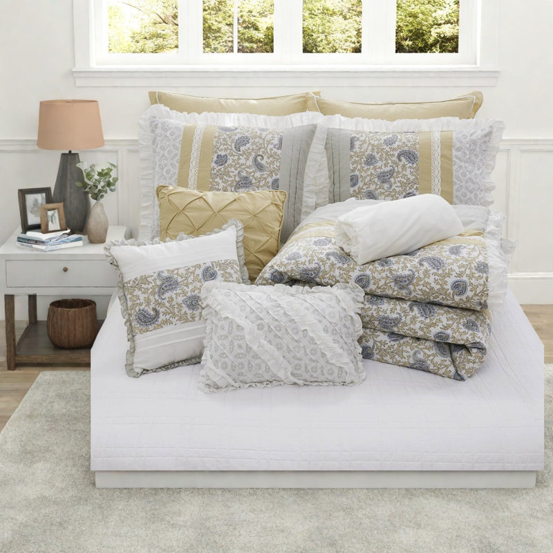 Ensemble de literie en percale de coton de première qualité, grand confort campagnard