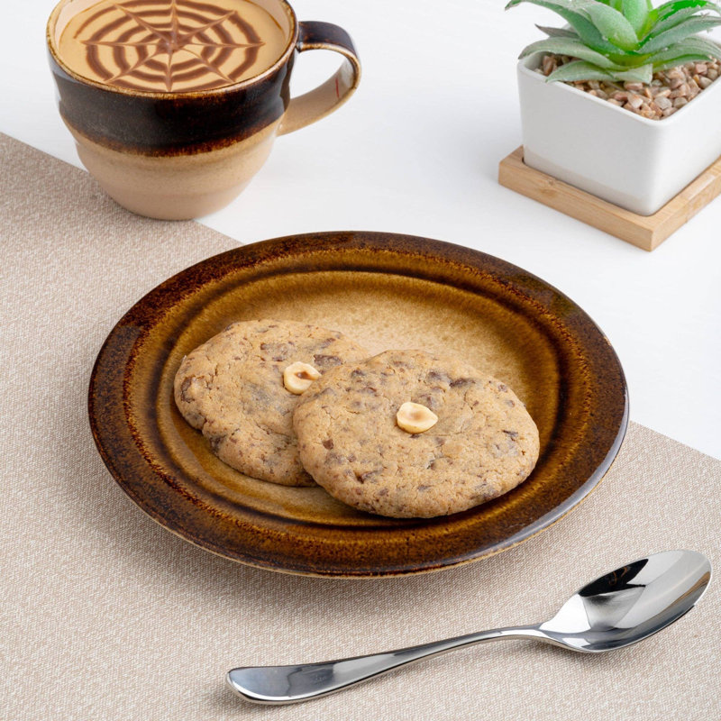 Assiette plate en porcelaine de qualité supérieure SAHara, 9,45 x 9,45 x 0,94 po