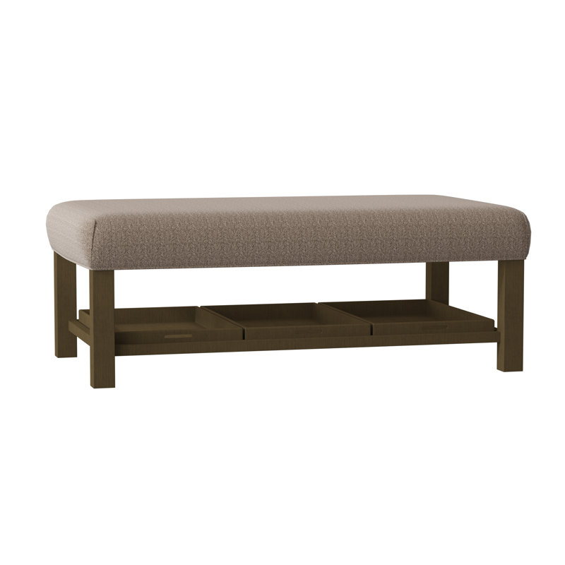 Paula Deen Home Upholstered Ottoman, Beantown 41 Taupe Performance Chenille, Manhattan