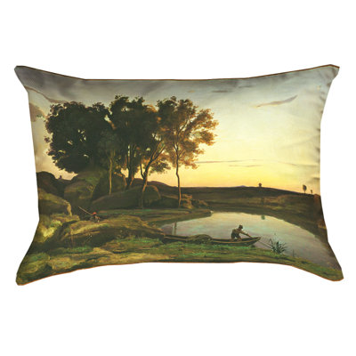 Coussin extérieur Jean Baptiste Lake and Boatman