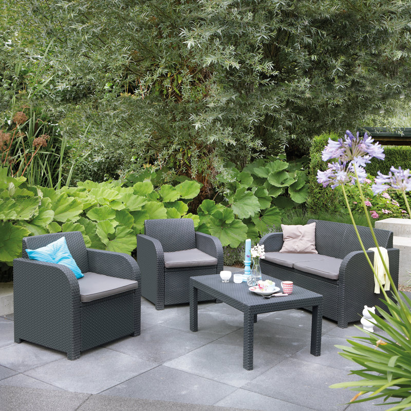 Sterner 4 - Person Patio Conversation Set with Cushions