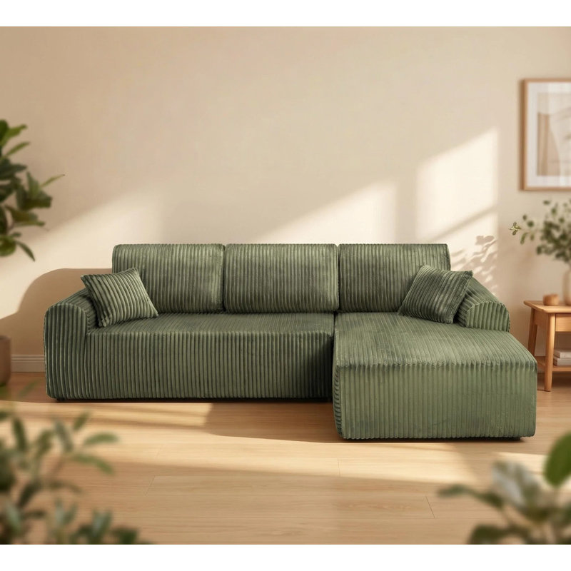 Boneless L-Shaped Sectional Sofa Upholstery Sofa Cloud Modular Couch with Chaise 2 - Piece No Assembly Required Corduroy Fabric Free Combination Cloud Sectional Couch with L-Shape Chaise Deep Seat Modular Sofa for Living Room Bedroom.
