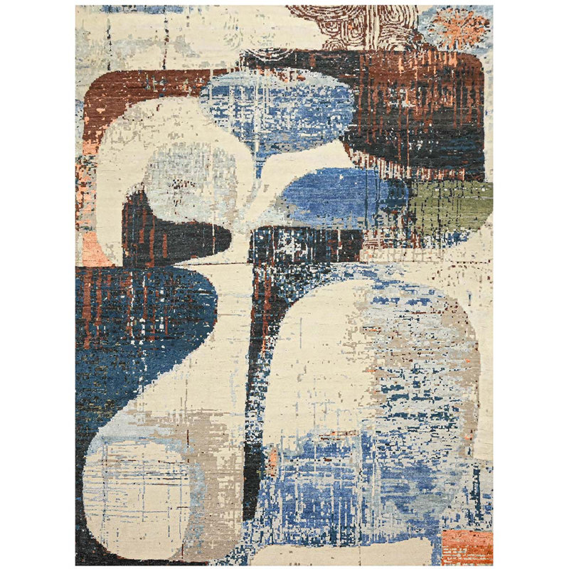 CASKJC705IVBR Abstract Area Rug, Rectangle 9' x 12'