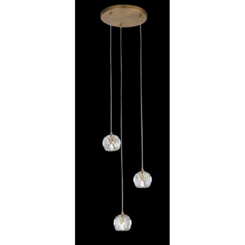 Mishler 3 - Light Cluster Pendant, Brushed Brass