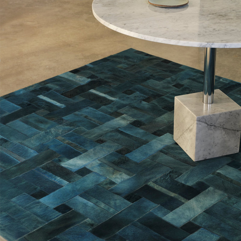 ART HIDE X GREG NATALE Area Rug, Blue, Rectangle 5' x 8'