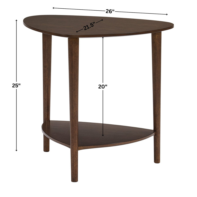 Table de bout triangulaire en bois, Espresso