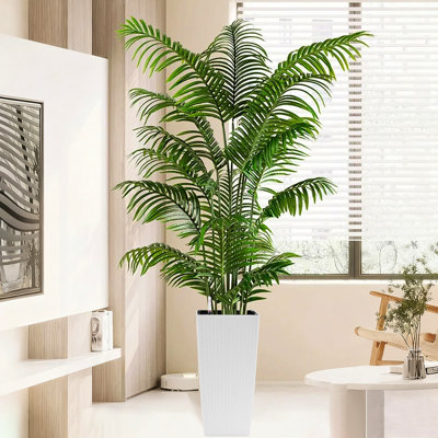 Jardinière carrée de 22 pouces de hauteur 2, faux, blanc, arrosage automatique pour jardinière de véranda haute, patio
