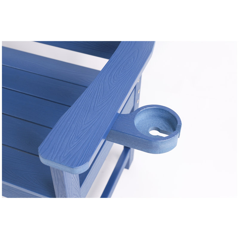 Banc de jardin extérieur bleu marine avec tables d'appoint - Siège de patio résistant aux intempéries