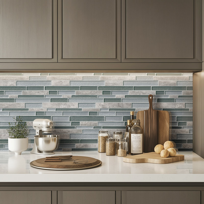 Diore Crest Interlocking 12 in. x 12 in. Glass Porcelain Blend Mosaic Wall Tile, Diore Crest