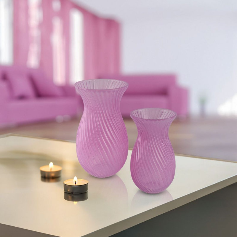 Vase de table en verre Devarion, Mauve