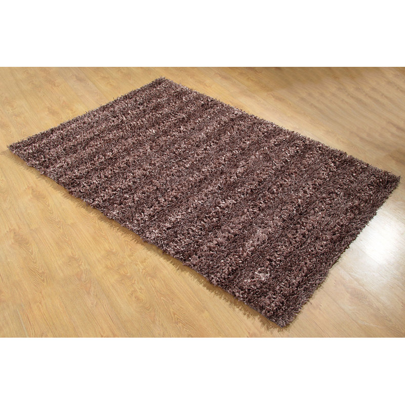 Tapis fait main shag taupe Seabury, Rectangle 5 'x 7'