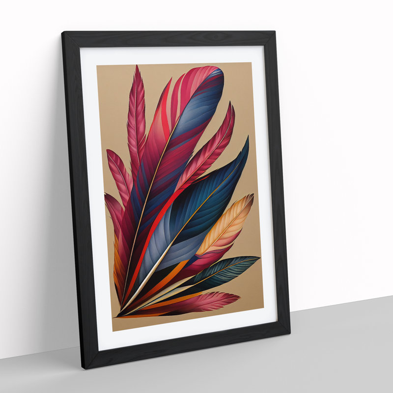 Awe Inspiring Feathers - Single Picture Frame Print, Black Framed, 64cm H x 46cm W x 2cm D