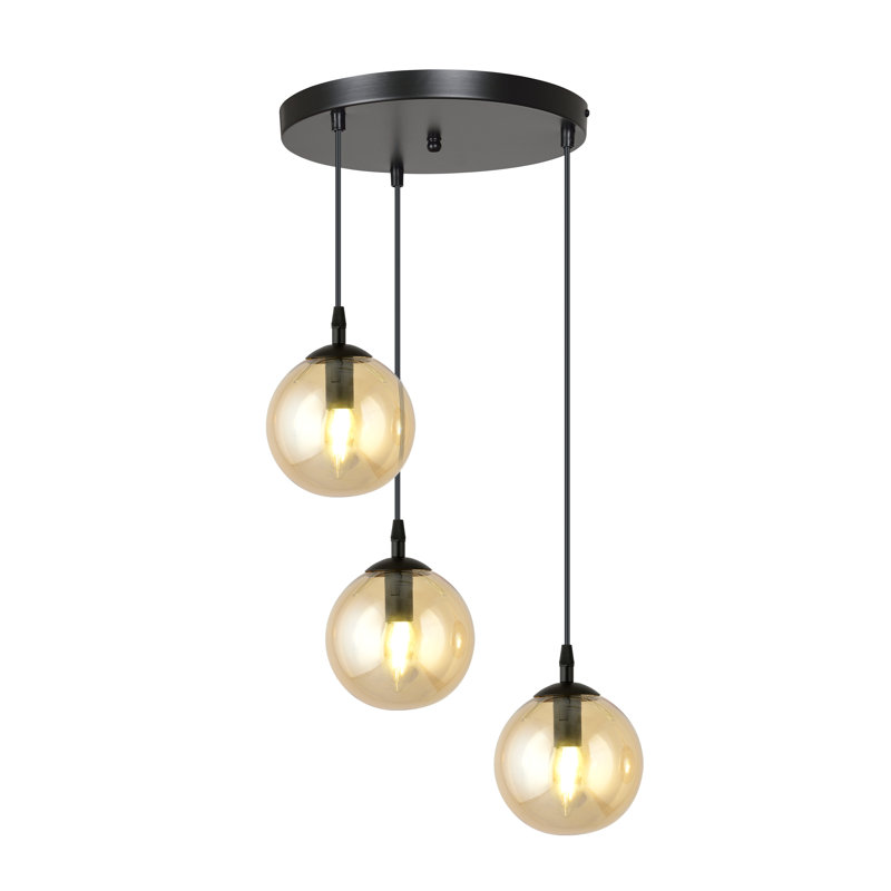 Cadesha 4 - Light Black Cluster Pendant, Amber