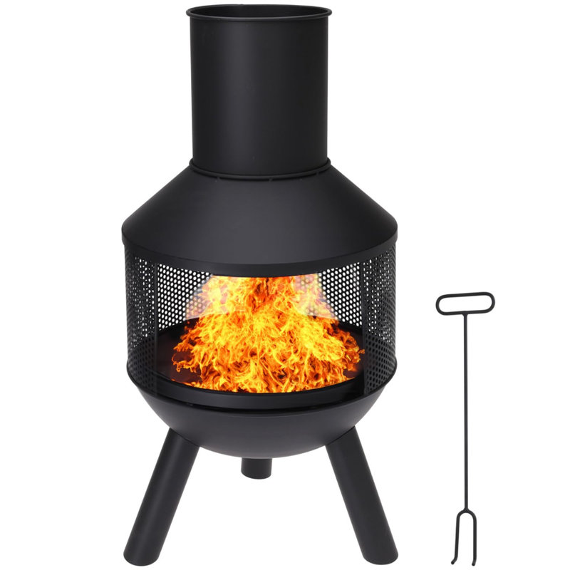 Convex Iron Wood Pellets Smokeless Chimnea