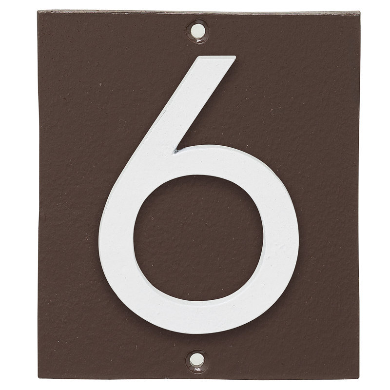 Plaque d’adresse murale sur 1 ligne flottante, Bronze romain, Blanc, Oui