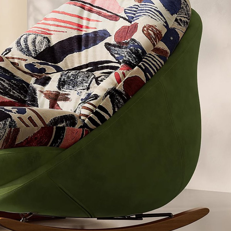 Chaise berçante simple imprimée, Vert