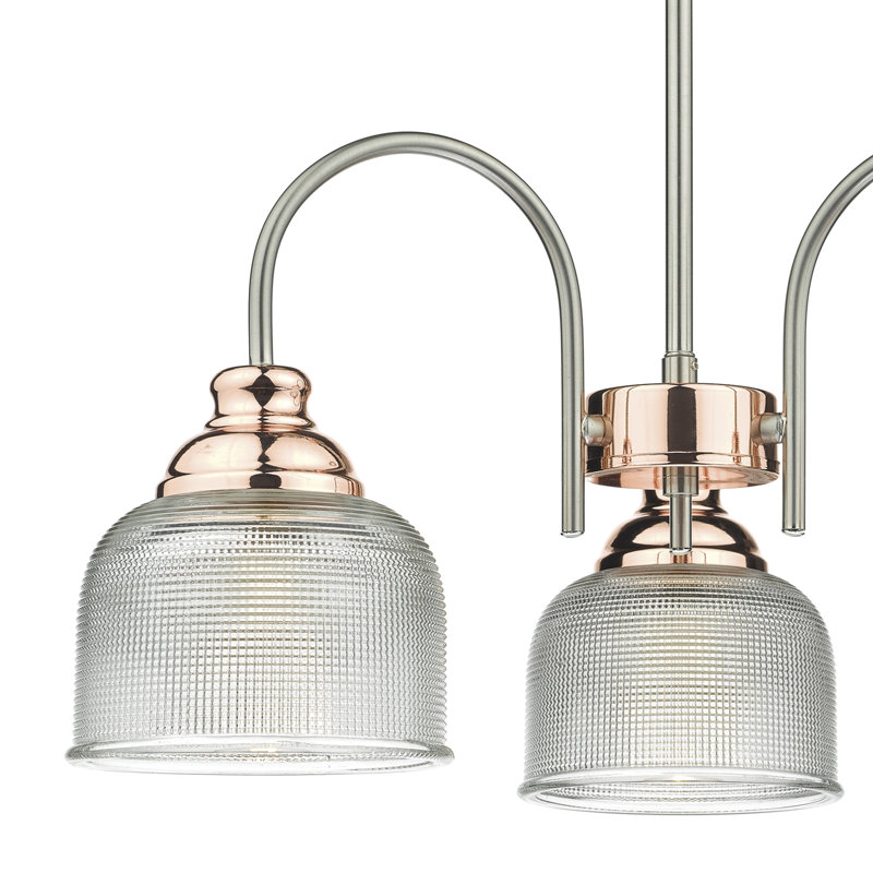 Fraser 3 - Light Shaded Chandelier, Clear/Satin Chrome