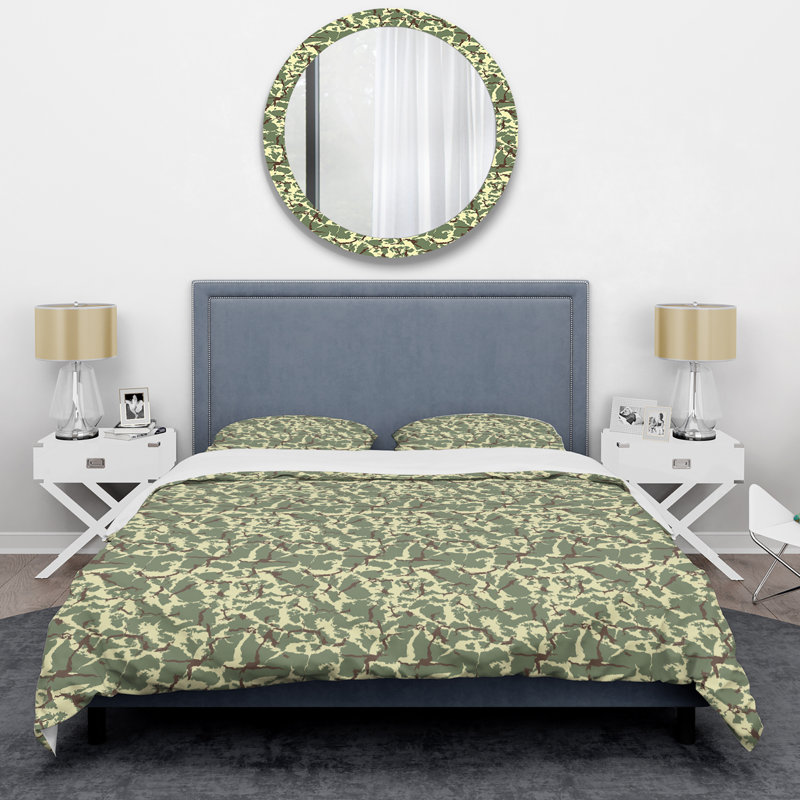 Camouflage vert tendance - ensemble de housse de couette abstrait - microfibre de polyester