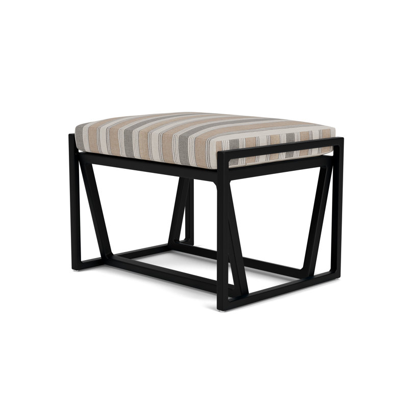Summit Outdoor Ottoman, Ebony, Purveyor Pewter