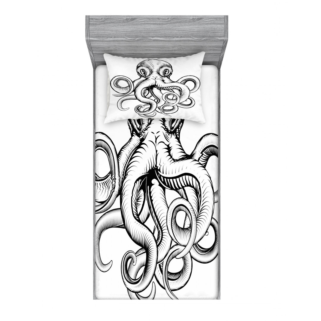 Octopus Microfiber Sheet Set Ambesonne 