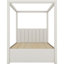 Lit à baldaquin pleine grandeur beige avec lit gigogne et tiroirs de rangement - Auvent rembourré avec cadre renforcé, rangement,-1728850481