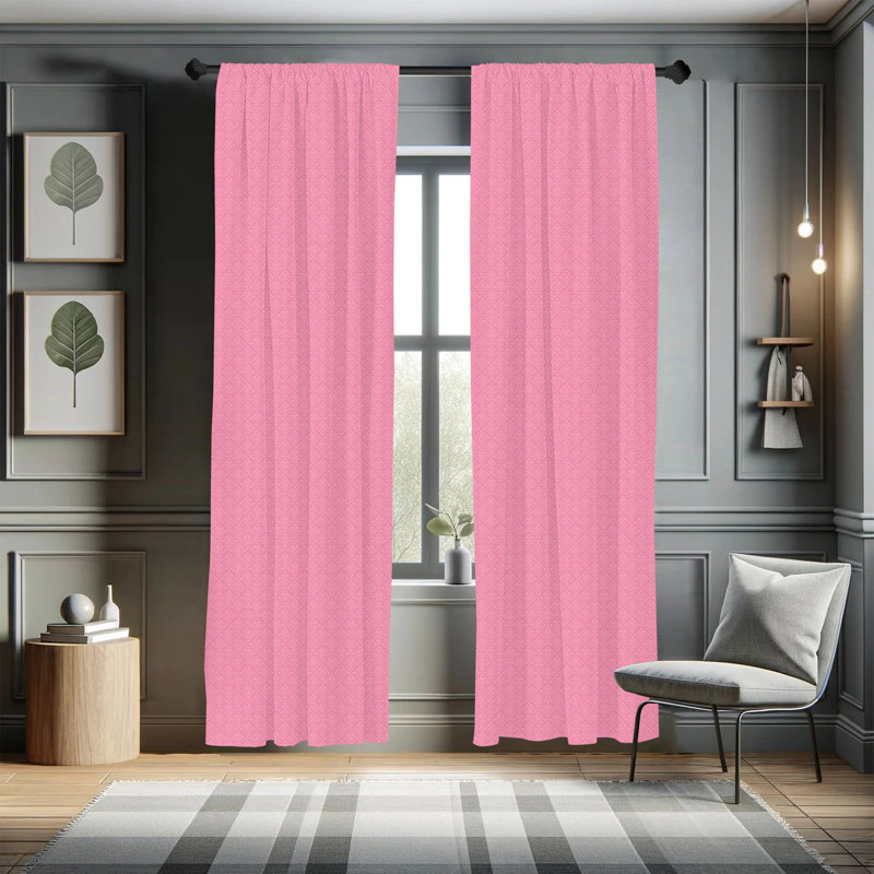 Geometric Semi-Sheer Rod Pocket Curtain Panels, 28" x 95"
