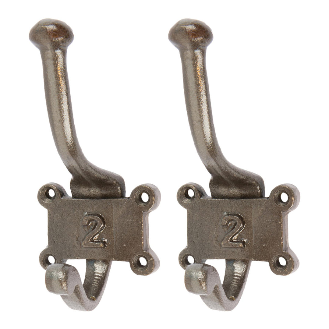 Hammer & Tongs - Number 2 Double Wall Hook - W50mm x H115mm - Raw