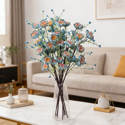 Set Of 8 Simulation Azalea Flowers 23.62" Long Stem Wedding Party Photography DIY Silky Bouquet Artificial Flower Bud, D2