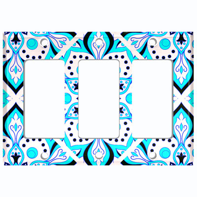 Patterned 3 - Gang Rocker Standard Wall Plate