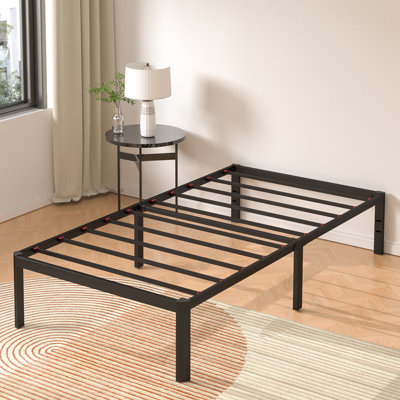 Lit plateforme en acier 14 po, structure en acier robuste et durable, assemblage facile, aucun sommier tapissier requis