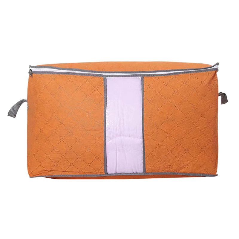 Orange Visual Storage Bag Quilt Storage Bag Non-woven Fabric Clothing Storage Bag Quilt Sorting Bag Folding Bag, A